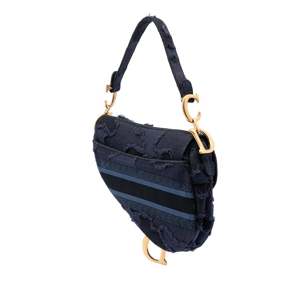 Pre-Loved Dior Canvas Embroidered Camouflage Saddle Bag - Picture 2 of 7